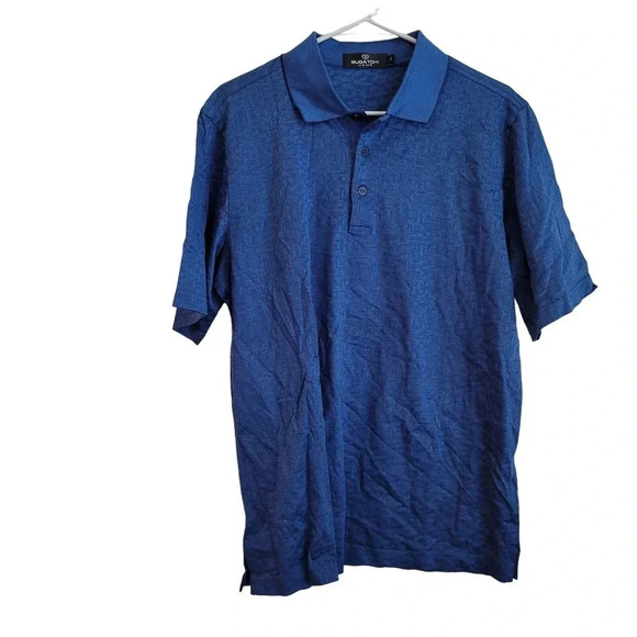 Bucatchi Umo Men's Mercerized Polo Collar Shirt Size Small Blue Button - Picture 1 of 6